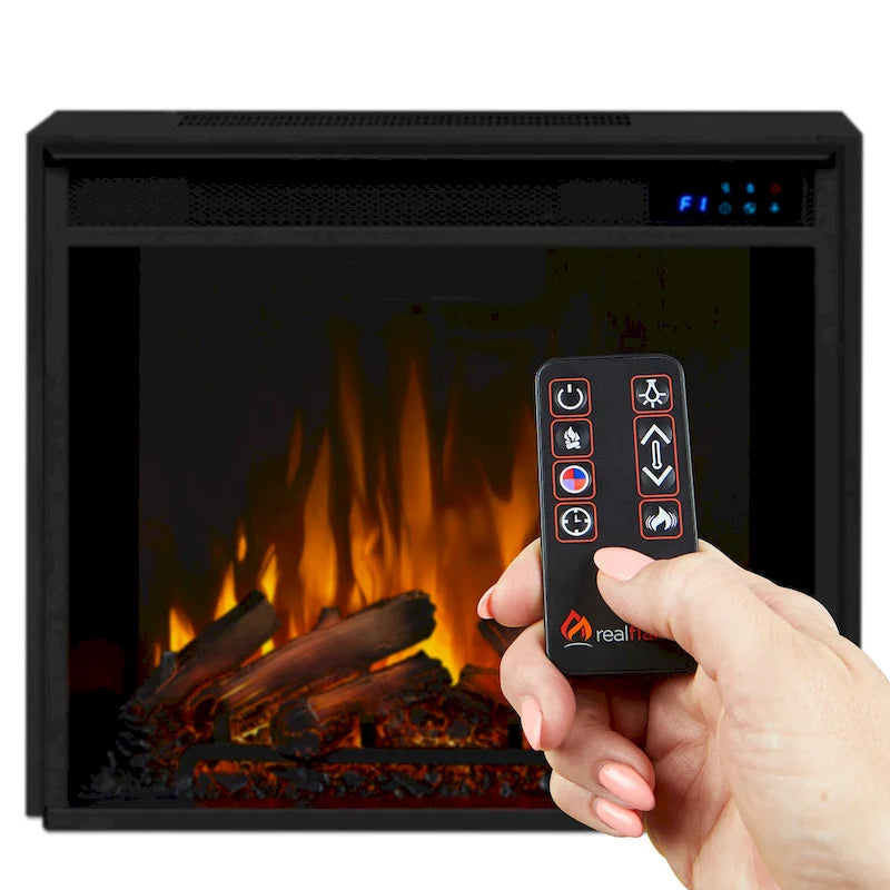 Cheminée électrique Frederick 72 avec meuble TV en chêne marron de Real Flame - 72L x 15.5W x 30.1H