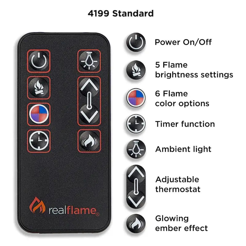 Cheminée électrique Frederick 72 avec meuble TV en chêne marron de Real Flame - 72L x 15.5W x 30.1H