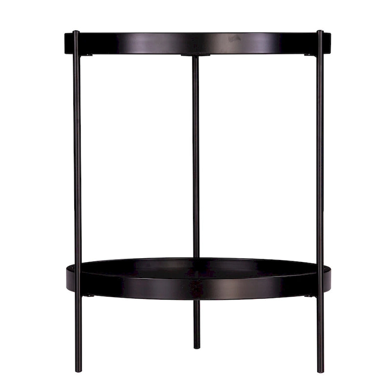 Table d'appoint ronde en bois de style moderne SEI Furniture Vaquero avec étagère