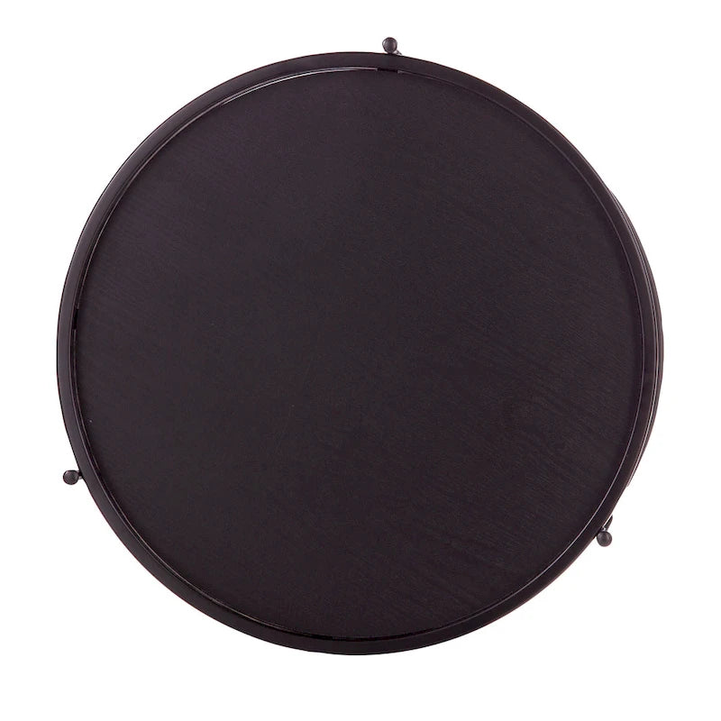 Table d'appoint ronde en bois de style moderne SEI Furniture Vaquero avec étagère