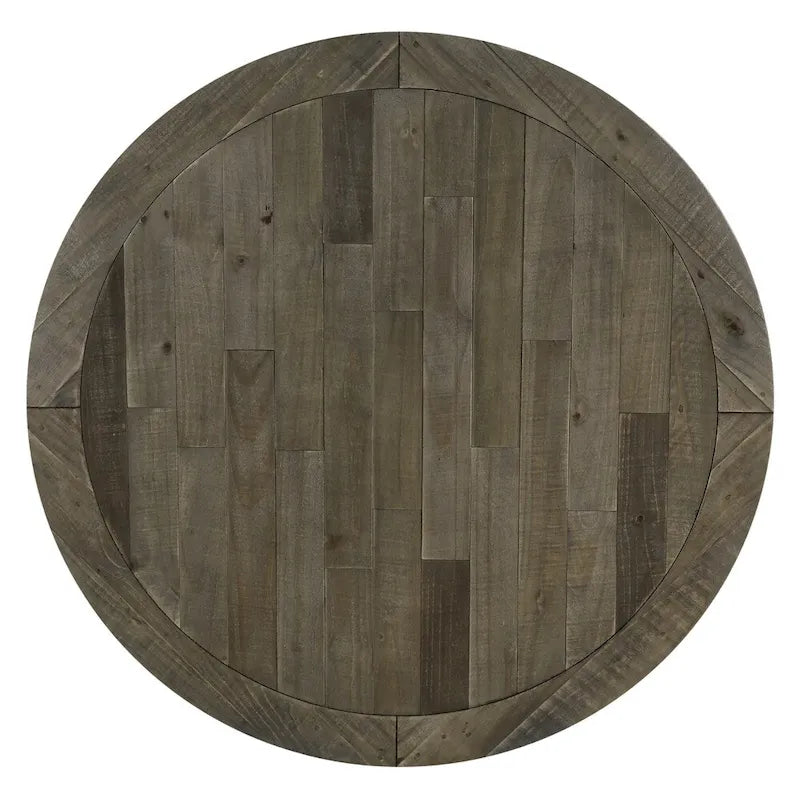 Roundhill Furniture The Gray Barn Spring Mount Ensemble table ronde et 4 chaises à dossier croisé 5 pièces