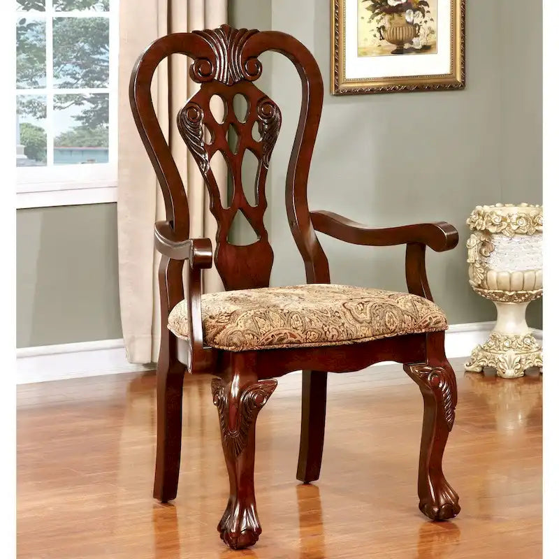 Ensemble de salle à manger Carpia 9 pièces en bois de cerisier marron traditionnel par Furniture of America