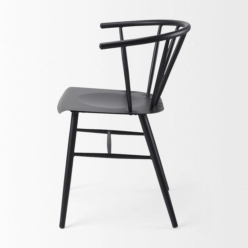 Chaise de salle à manger Colin en métal noir – 21,2 larg. x 21,2 prof. x 30,3 haut.