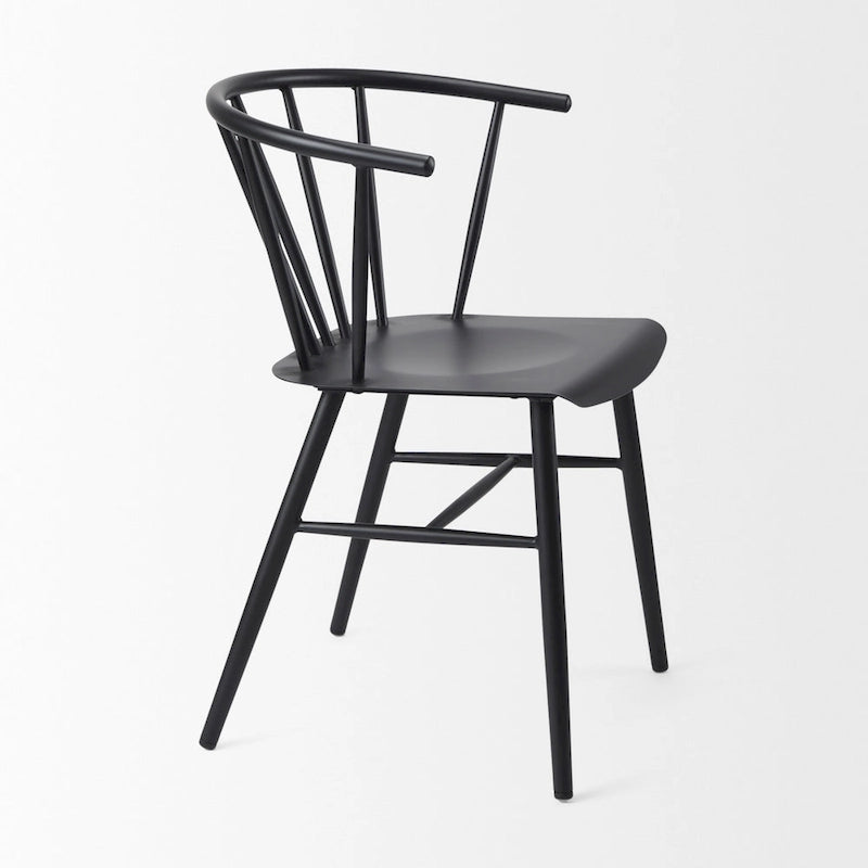 Chaise de salle à manger Colin en métal noir – 21,2 larg. x 21,2 prof. x 30,3 haut.