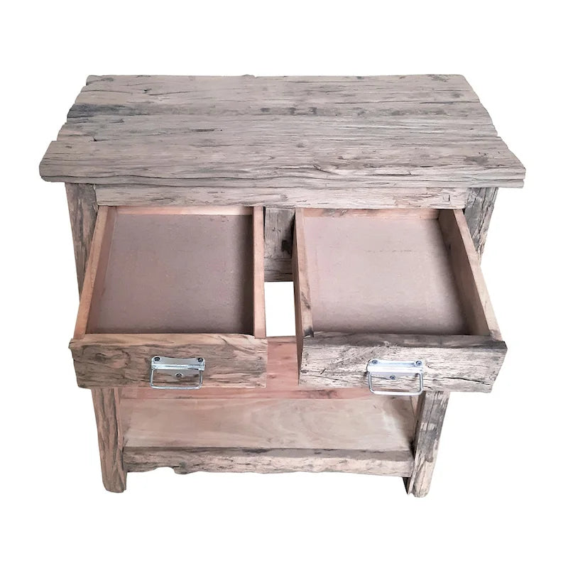 Îlot de cuisine rustique à 2 tiroirs A&B Home