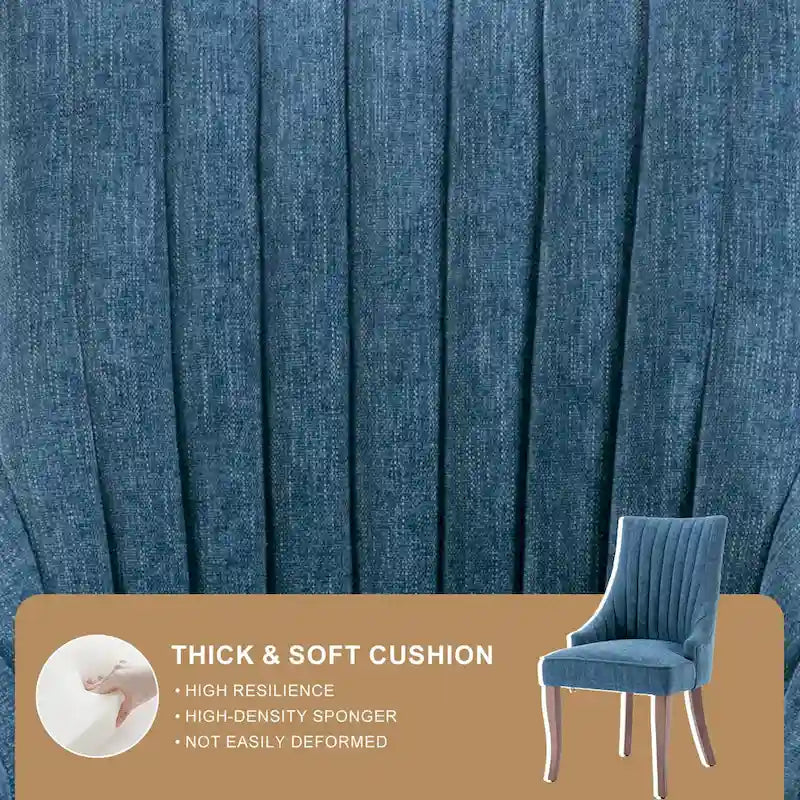 Lot de 2 chaises de salle à manger capitonnées avec dossier, chaises de salle à manger latérales en tissu, chaises de salon pour cuisine domestique