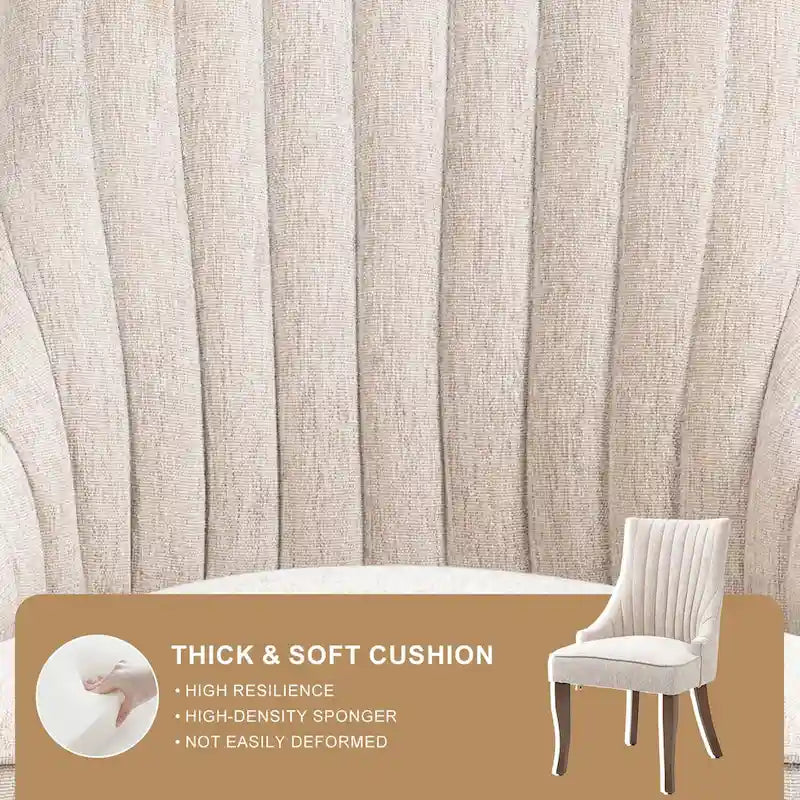 Lot de 2 chaises de salle à manger capitonnées avec dossier, chaises de salle à manger latérales en tissu, chaises de salon pour cuisine domestique
