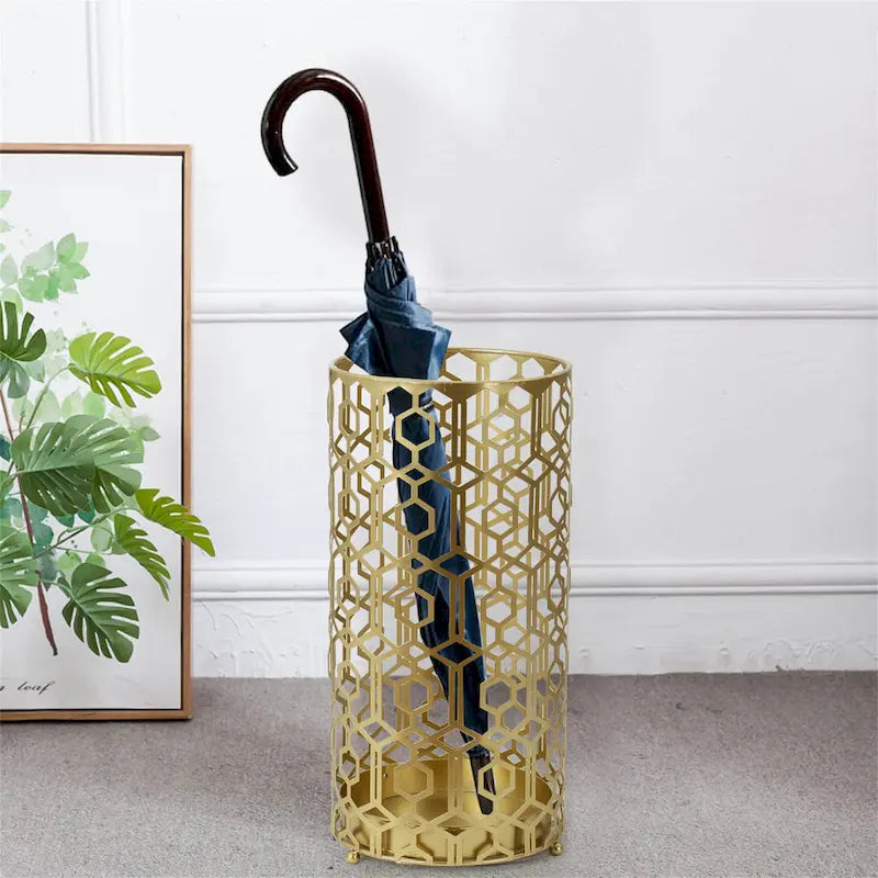 Table d'appoint polyvalente Adeco avec étagère métallique et porte-parapluie d'entrée - 9. 25 x 9. 25 x 18. 78