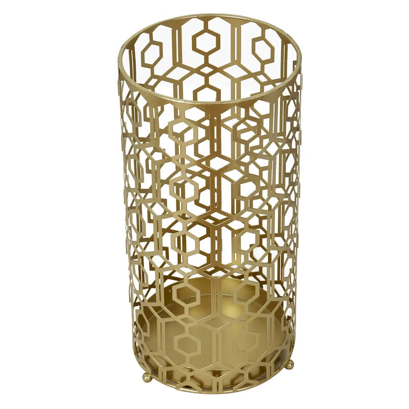 Table d'appoint polyvalente Adeco avec étagère métallique et porte-parapluie d'entrée - 9. 25 x 9. 25 x 18. 78