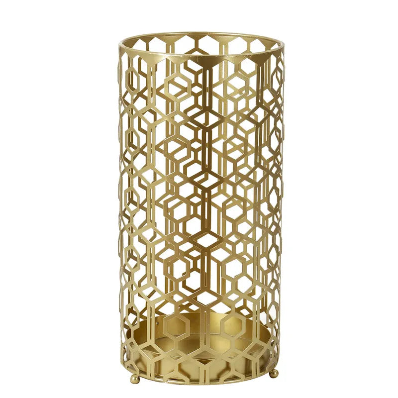 Table d'appoint polyvalente Adeco avec étagère métallique et porte-parapluie d'entrée - 9. 25 x 9. 25 x 18. 78