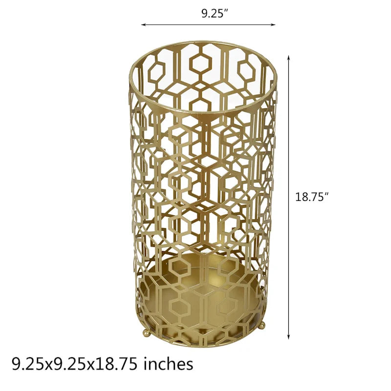 Table d'appoint polyvalente Adeco avec étagère métallique et porte-parapluie d'entrée - 9. 25 x 9. 25 x 18. 78