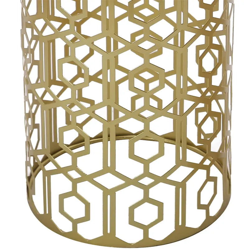 Table d'appoint polyvalente Adeco avec étagère métallique et porte-parapluie d'entrée - 9. 25 x 9. 25 x 18. 78