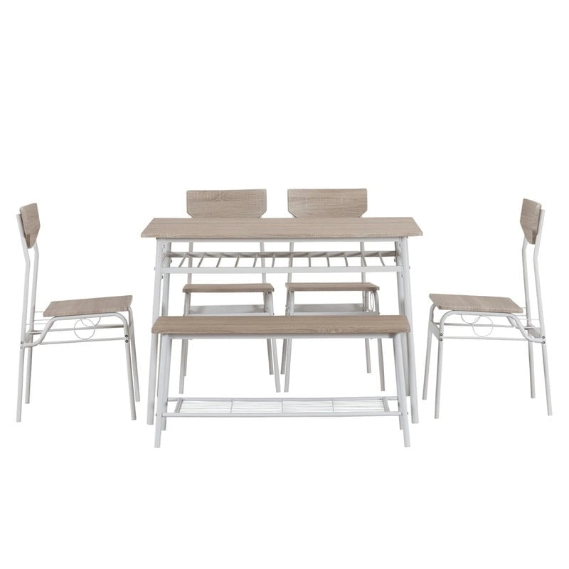 Ensemble de salle à manger moderne 6 pièces avec structure en acier pour cuisine