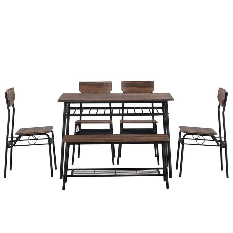 Ensemble de salle à manger moderne 6 pièces avec structure en acier pour cuisine