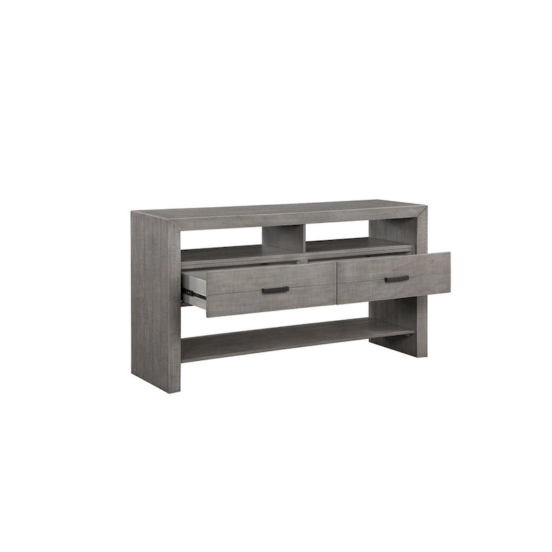 Ensemble de salle à manger Ferrara gris rustique moderne en tissu