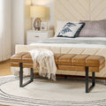 Banc capitonné Laurens Modern 52,5 po avec pieds en métal par HULALA HOME