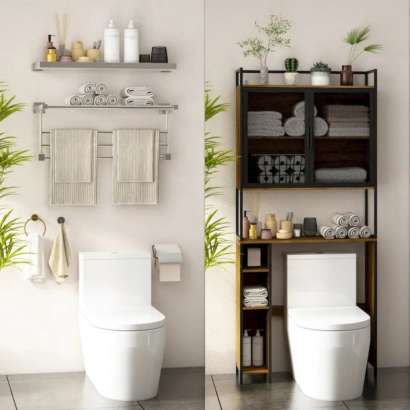 Étagère de rangement au-dessus des toilettes, Organiseur au-dessus des toilettes, Salle de bain