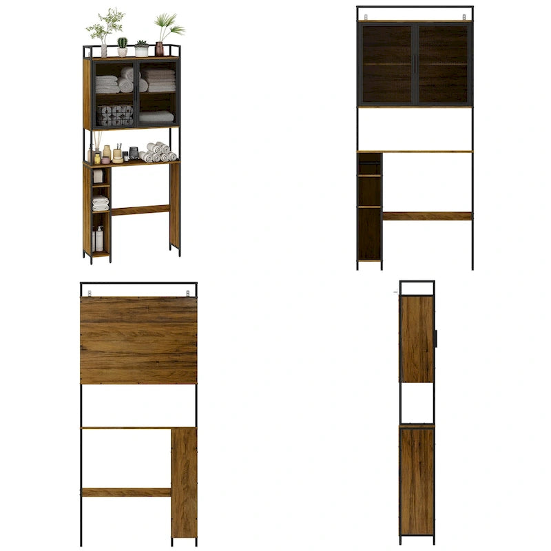 Étagère de rangement au-dessus des toilettes, Organiseur au-dessus des toilettes, Salle de bain
