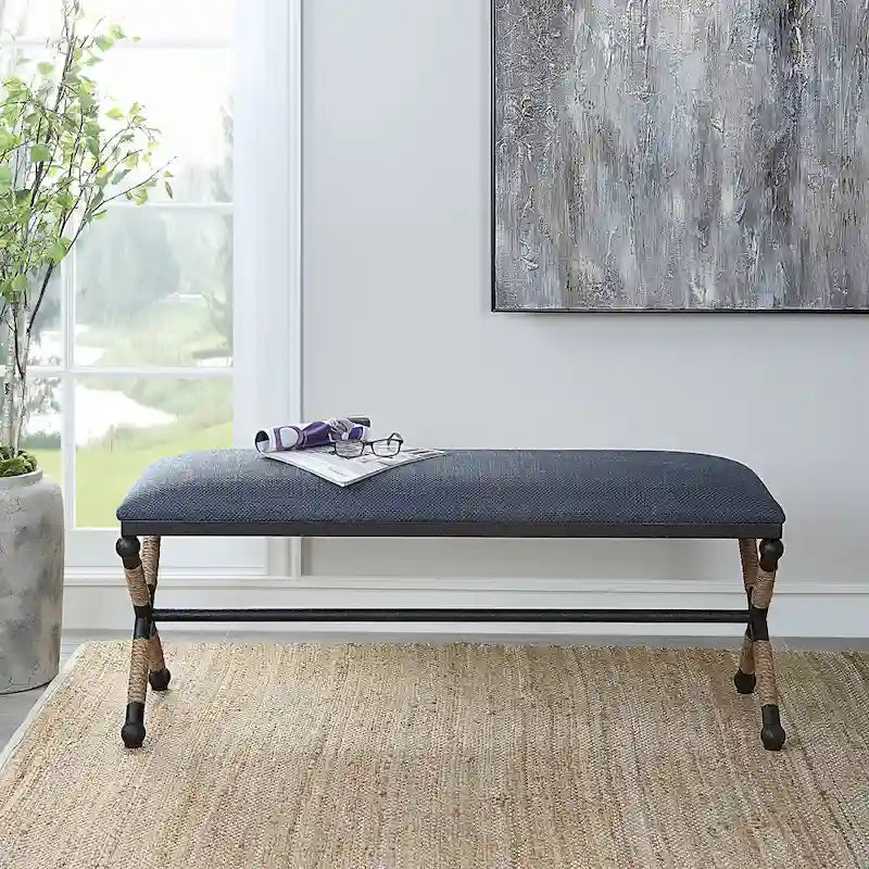 Banc Uttermost Firth Rustic Navy – 48 larg. x 21 haut. x 16 prof.