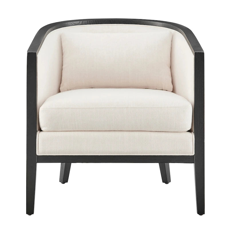 Fauteuil d'appoint en lin et rotin Tillman