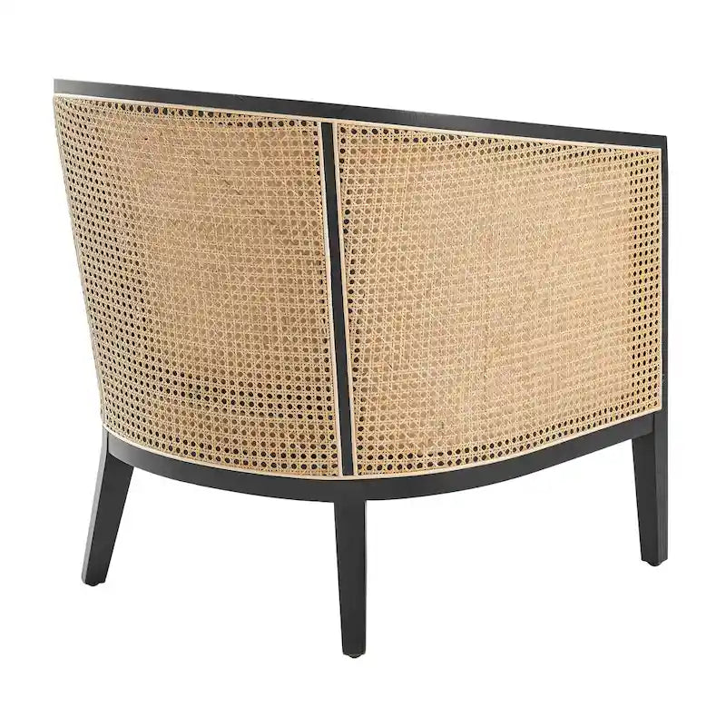 Fauteuil d'appoint en lin et rotin Tillman