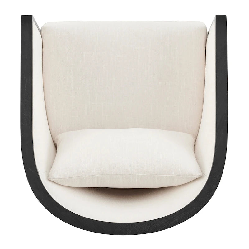Fauteuil d'appoint en lin et rotin Tillman