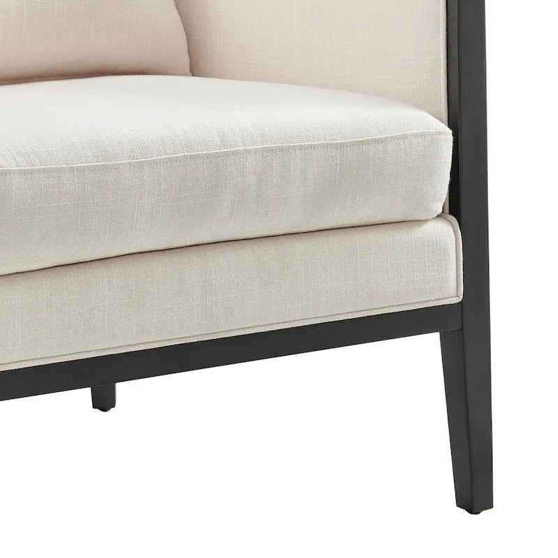 Fauteuil d'appoint en lin et rotin Tillman