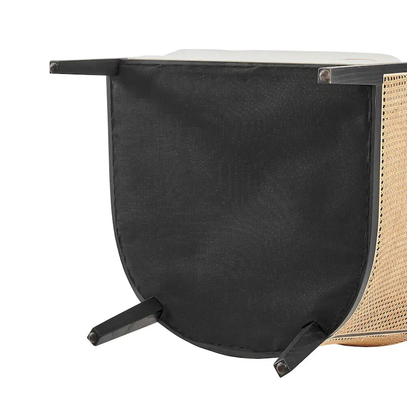 Fauteuil d'appoint en lin et rotin Tillman