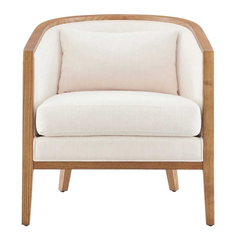 Fauteuil d'appoint en lin et rotin Tillman