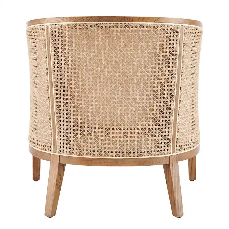 Fauteuil d'appoint en lin et rotin Tillman