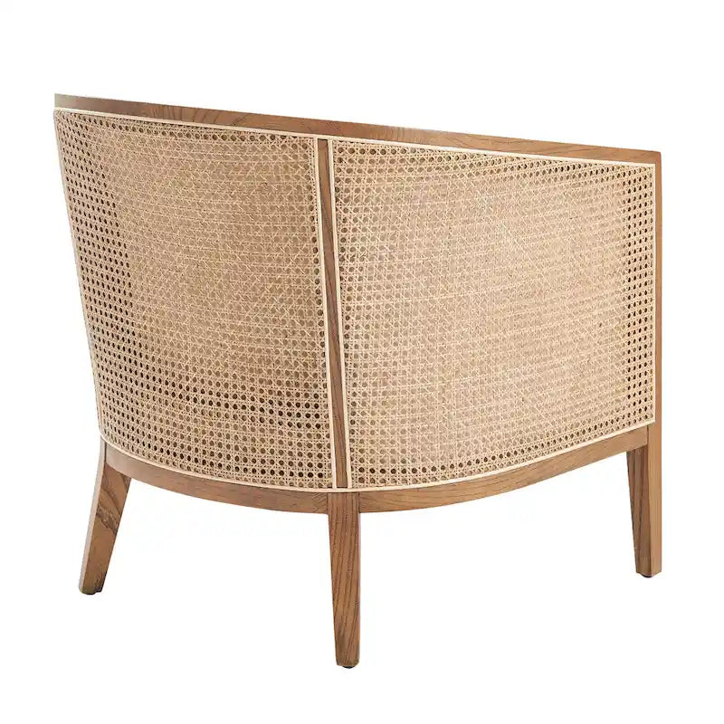 Fauteuil d'appoint en lin et rotin Tillman