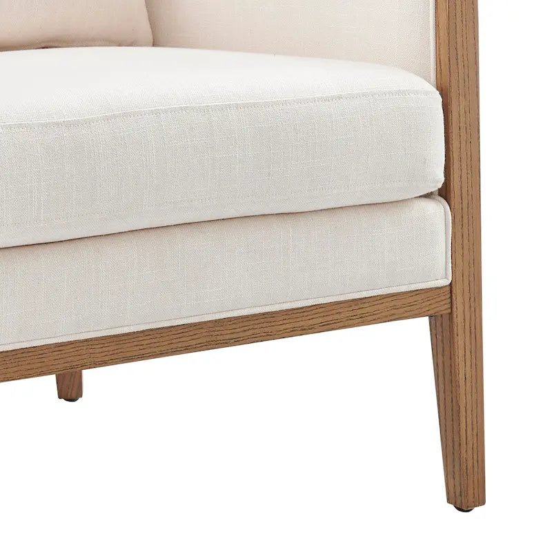 Fauteuil d'appoint en lin et rotin Tillman