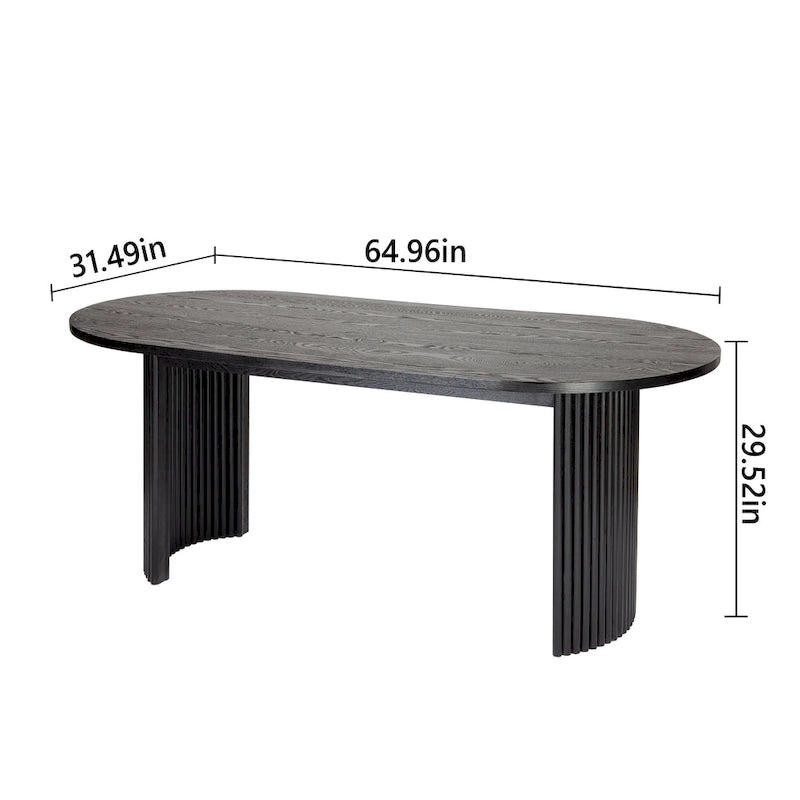 Table à manger ovale en bois massif