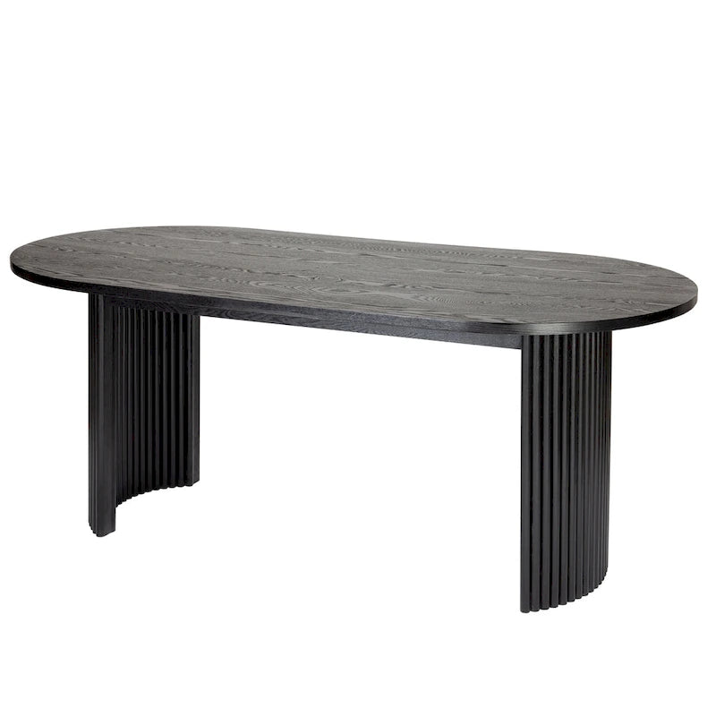Table à manger ovale en bois massif
