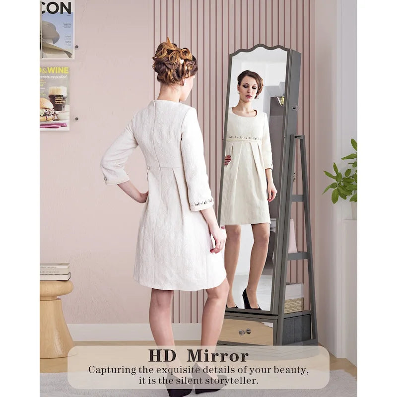 Armoire à bijoux avec miroir pleine longueur