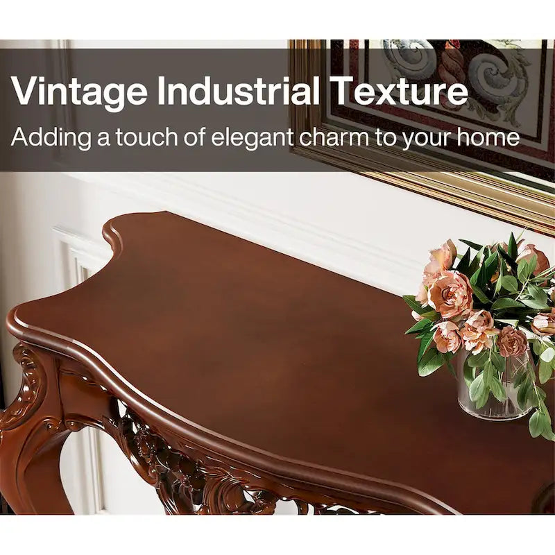 Console de salon ou d'entrée à deux niveaux au design sculpté élégant