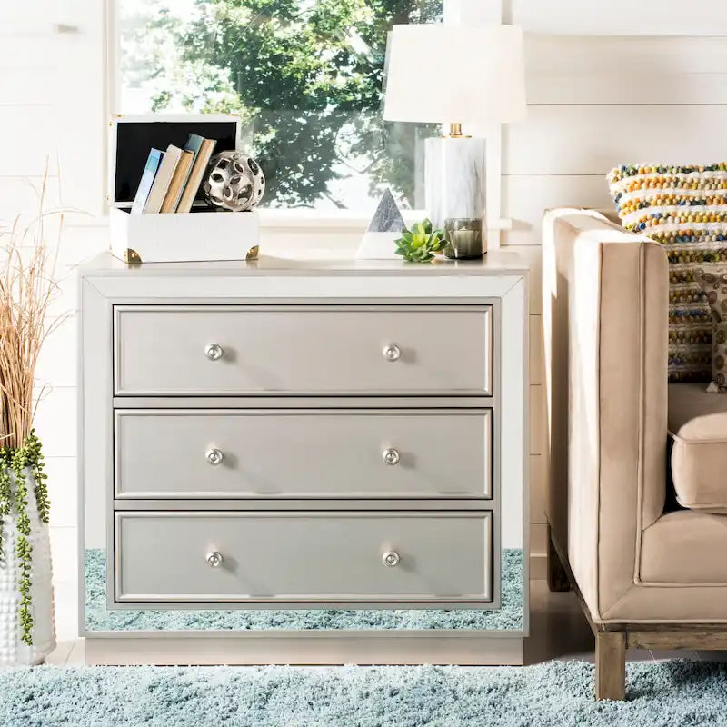 Commode 3 tiroirs miroir Amey SAFAVIEH