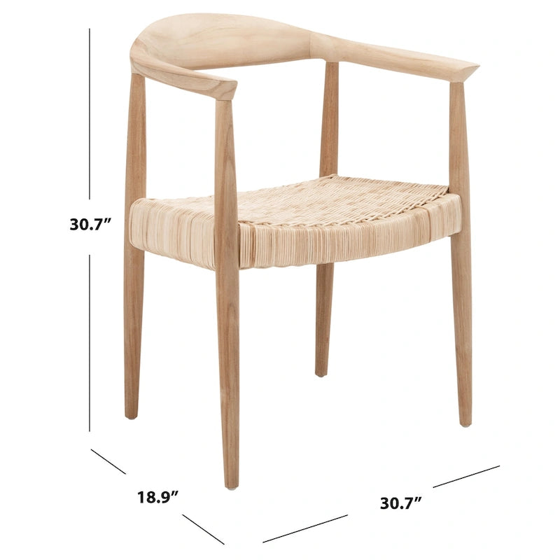 SAFAVIEH Chaise d'appoint Wilda en rotin cordé - 24,8 L x 18,9 P x 30,7 H - 25 L x 19 P x 31 H