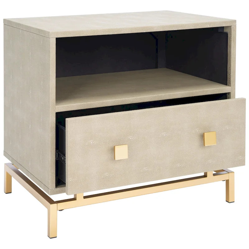 Table d'appoint/de chevet à 1 tiroir et 1 étagère Nabihah de SAFAVIEH