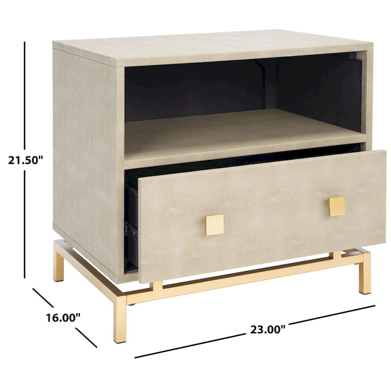 Table d'appoint/de chevet à 1 tiroir et 1 étagère Nabihah de SAFAVIEH