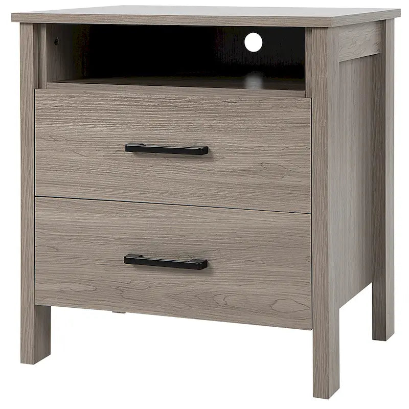 Costway Table de Chevet Commode Rustique Table d'Appoint Compartiment de Rangement - 21.5 x 17 x 23
