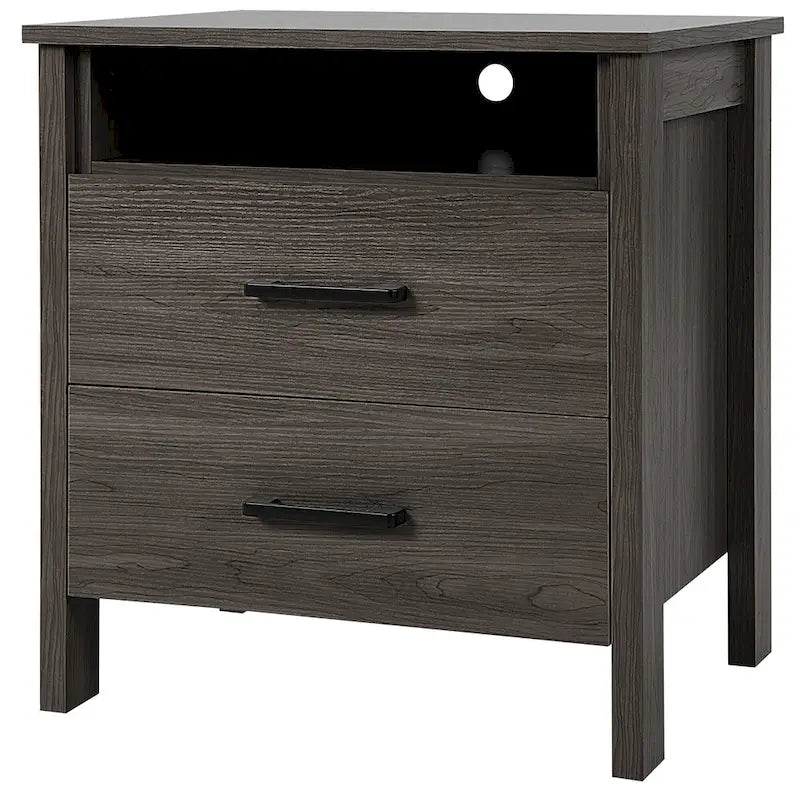 Costway Table de Chevet Commode Rustique Table d'Appoint Compartiment de Rangement - 21.5 x 17 x 23
