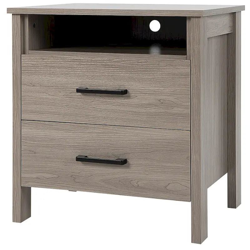 Costway Table de Chevet Commode Rustique Table d'Appoint Compartiment de Rangement - 21.5 x 17 x 23