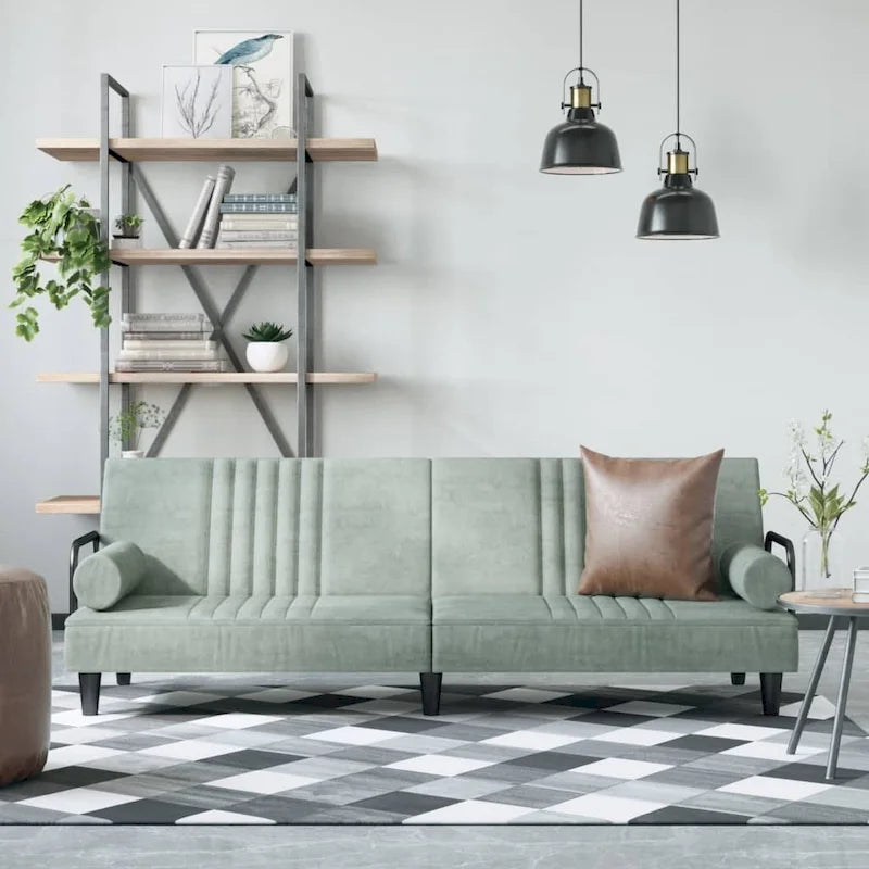 vidaXL Canapé-lit avec accoudoirs Canapé inclinable Causeuse Pliante Lit de repos Velours - 205 x 89 x 70 cm
