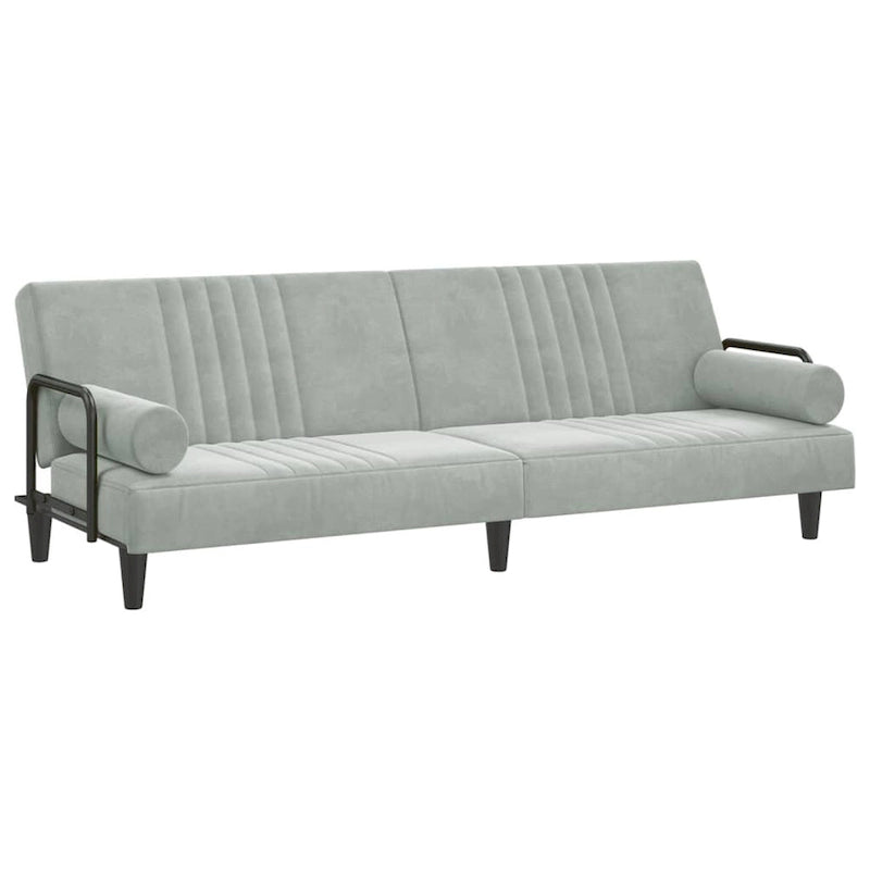 vidaXL Canapé-lit avec accoudoirs Canapé inclinable Causeuse Pliante Lit de repos Velours - 205 x 89 x 70 cm