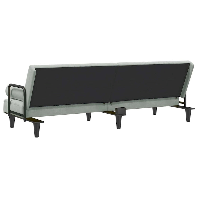 vidaXL Canapé-lit avec accoudoirs Canapé inclinable Causeuse Pliante Lit de repos Velours - 205 x 89 x 70 cm