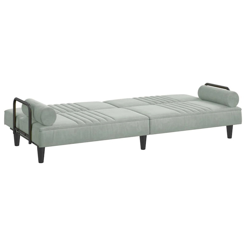 vidaXL Canapé-lit avec accoudoirs Canapé inclinable Causeuse Pliante Lit de repos Velours - 205 x 89 x 70 cm