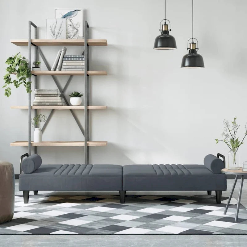 vidaXL Canapé-lit avec accoudoirs Canapé inclinable Causeuse Pliante Lit de repos Velours - 205 x 89 x 70 cm