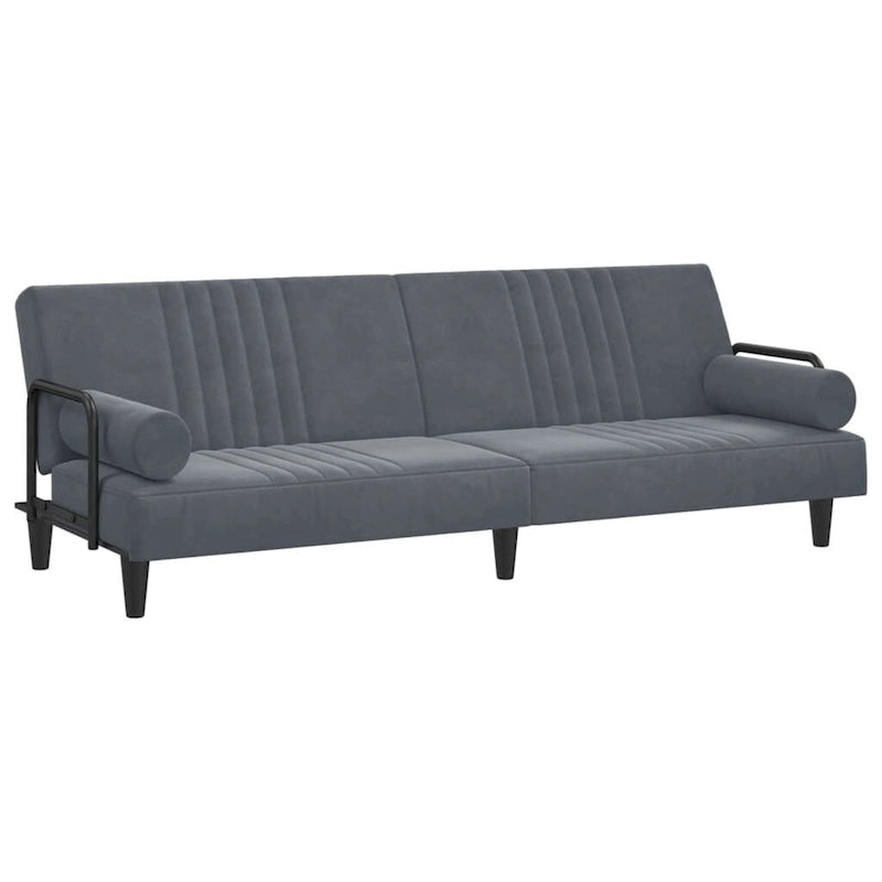vidaXL Canapé-lit avec accoudoirs Canapé inclinable Causeuse Pliante Lit de repos Velours - 205 x 89 x 70 cm
