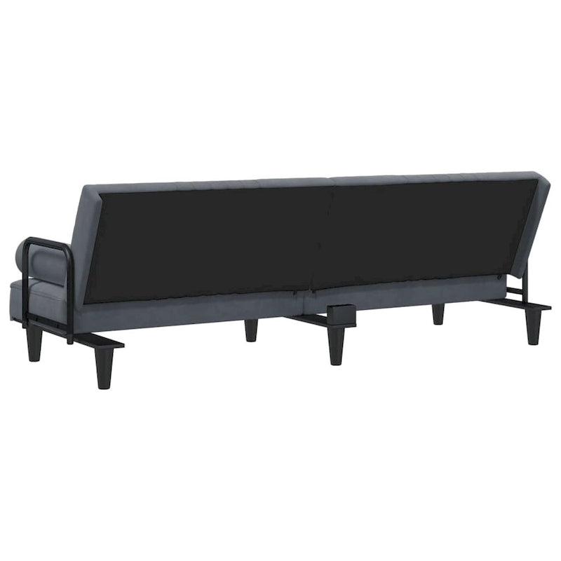 vidaXL Canapé-lit avec accoudoirs Canapé inclinable Causeuse Pliante Lit de repos Velours - 205 x 89 x 70 cm